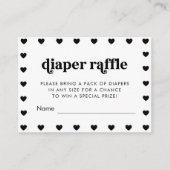 レトロハートシンプルベビーシャワーおむつラッフルカード エンクロージャーカード (正面)
