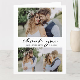 レトロハートスクリプト4 Photo Collage 結婚's サンキューカード