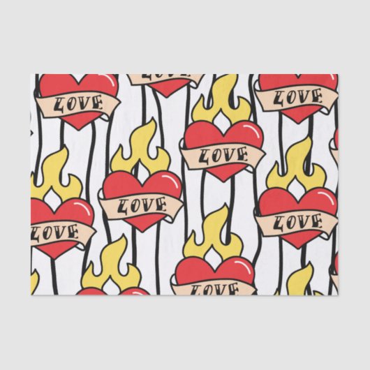 レトロハートタトゥー 薄葉紙 (正面)