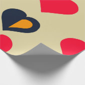 レトロハートヴァレンティンラッピング紙 ラッピングペーパー (角)