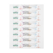 レトロハート移植レシピエント、星 ラップアラウンド宛名ラベル (シート)