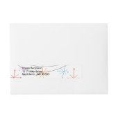 レトロハート移植レシピエント、星 ラップアラウンド宛名ラベル (正面)