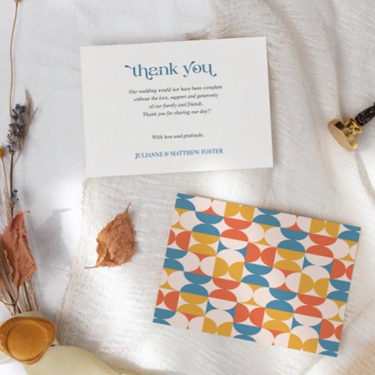 レトロハーフサークルホタテ結婚ロ サンキューカード