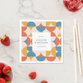 レトロハーフサークルホタテ結婚ロ スタンダードカクテルナプキン (インサイチュ)