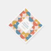 レトロハーフサークルホタテ結婚ロ スタンダードカクテルナプキン (角)