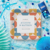 レトロハーフサークルホタテ結婚ロ ペーパープレート (パーティー)