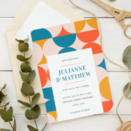 レトロハーフサークルホタテ結婚ロ 招待状