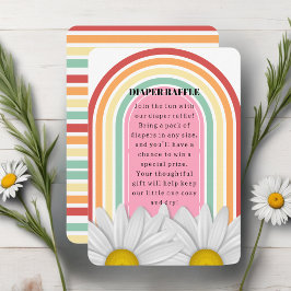 レトロハーフデイジーベビーシャワー エンクロージャーカード