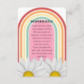 レトロハーフデイジーベビーシャワー エンクロージャーカード (正面)