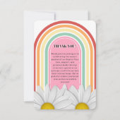 レトロハーフデイジーベビーシャワー サンキューカード (正面)