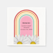 レトロハーフデイジーベビーシャワー スタンダードカクテルナプキン (正面)