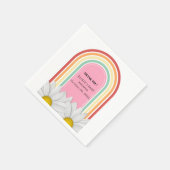 レトロハーフデイジーベビーシャワー スタンダードカクテルナプキン (角)