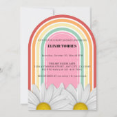 レトロハーフデイジーベビーシャワー 招待状 (正面)