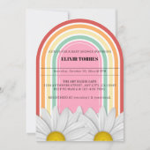 レトロハーフデイジーベビーシャワー 招待状 (正面)