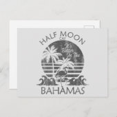 レトロハーフムーンバハマハガカードバケーションクルーズ ポストカード (正面/裏面)