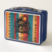 レトロハーフムーンベイバイクトレイル メタルランチボックス (正面)