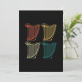 レトロハープ楽器ギフトミュージックハープ 招待状 (スタンド正面)