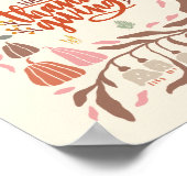 レトロハーベストハッピーサンクスギビング ポスター (角)