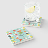 レトロハーレキンパターンマーブルストーンコースター ストーンコースター (横)