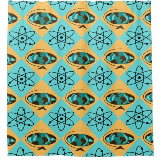 レトロハーレクイングローブトロッタシャワーカーテン シャワーカーテン (正面)