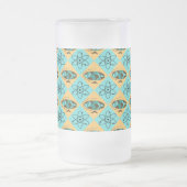 レトロハーレクイングローブトロッタフロストガラスマグ フロストグラスビールジョッキ (中央)