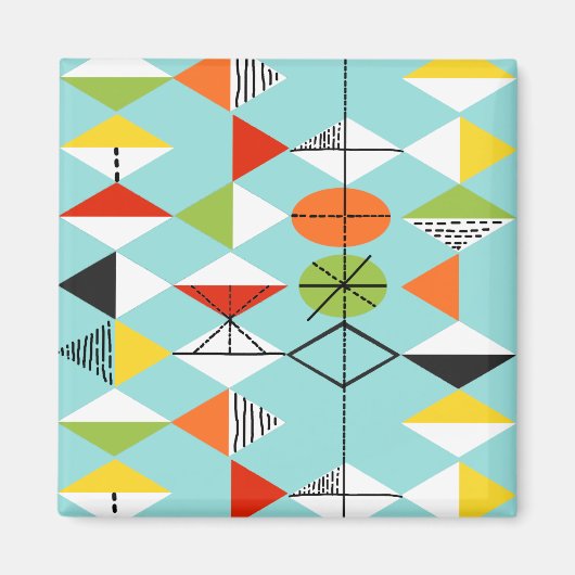 レトロハーレクイン模様磁石 マグネット (正面)