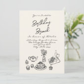 レトロハ書ンドブ描ルン予測できなチ誕生日 招待状 (スタンド正面)