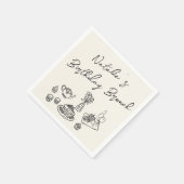 レトロハ書ンド描おもしろい誕生日ブランチ スタンダードカクテルナプキン (角)