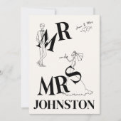 レトロハ書ンド描予測できな結婚式招待状 招待状 (正面)