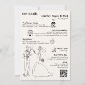 レトロハ書ンド描予測できな結婚式招待状 招待状 (裏面)