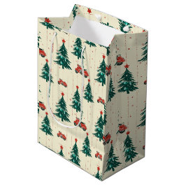 レトロバイカーのクリスマスサプライズデリバリー ミディアムペーパーバッグ
