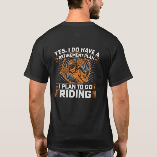 レトロバイクに乗って行く予定 Tシャツ (裏面)