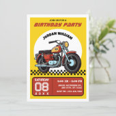 レトロバイクの誕生日招待状 招待状 (スタンド正面)