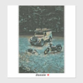 レトロバイクの贈り物 シール (シート)