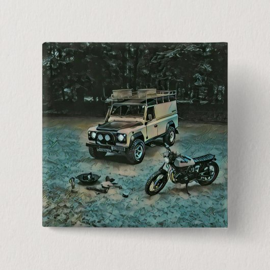 レトロバイクの贈り物 缶バッジ (正面)