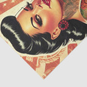 レトロバイクもしくは自転車に乗る人のピンアップ 薄葉紙 (詳細)