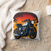 レトロバイクもしくは自転車に乗る人 クッション (ブランケット)