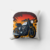 レトロバイクもしくは自転車に乗る人 クッション (正面)