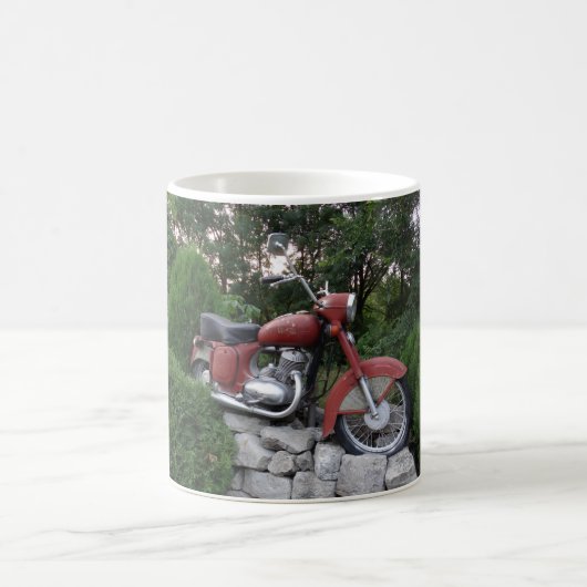 レトロバイククラシックホワイトマグ コーヒーマグカップ (中央)