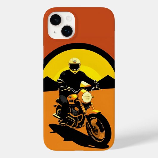 🏍️ レトロバイクライダーのシルエット Case-Mate iPhoneケース (裏面)