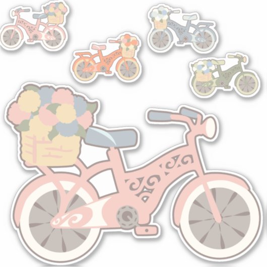 レトロバイク詰め合わせビニールステッカー シール (正面)
