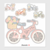 レトロバイク詰め合わせビニールステッカー シール (シート)
