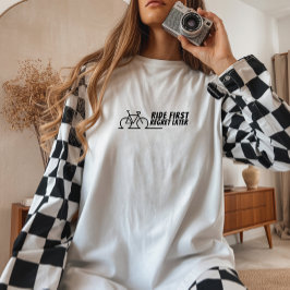 レトロバイク 女子 アイアニー ブラック トライブレンドTシャツ