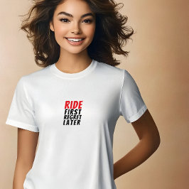 レトロバイク 女子 アイアニー ブラック レッド トライブレンドTシャツ