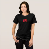 レトロバイク 女子 アイアニー レッド トライブレンドTシャツ (正面全面)