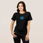 レトロバイク 女子 アイロニー ターコイズ トライブレンドTシャツ (正面全面)