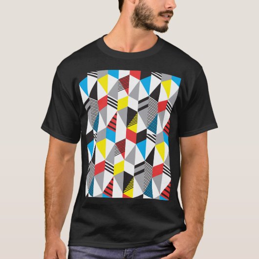 レトロバウハウススタイル：シームレス抽象芸術 Tシャツ (正面)