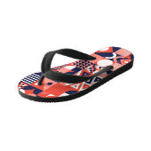 レトロバウハウスデザイン、カラフル幾何学的。 キッズビーチサンダル (アングル)