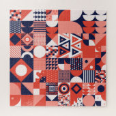 レトロバウハウスデザイン、カラフル幾何学的。 ジグソーパズル (横)