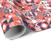レトロバウハウスデザイン、カラフル幾何学的。 ラッピングペーパー (ロールコーナー)